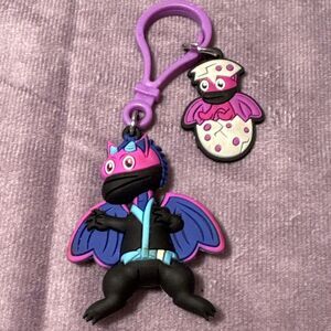 Cute Ninja Dragon Keychain Backpack Charm Purple Blue Kids‎ School Accessory